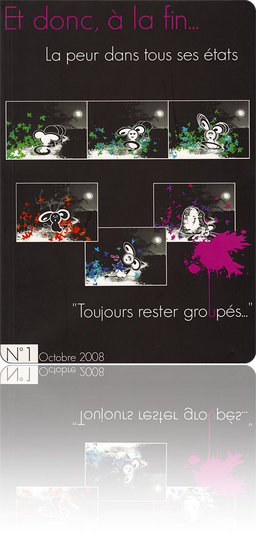 couverture représentant un personnage à grandes oreilles de bande dessinée en six cases qui danse la nuit sous la lune avant de finir écrasé sous un météorite…