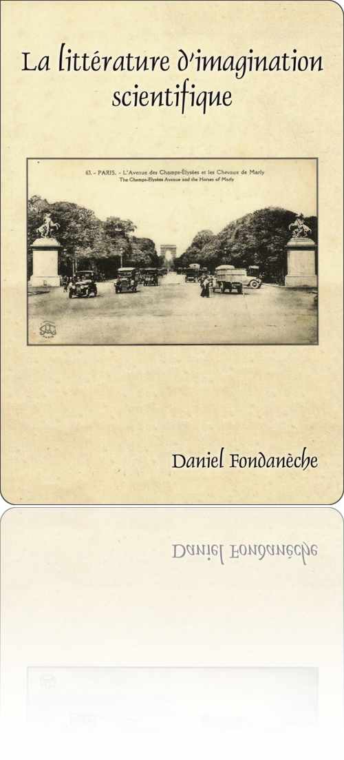 couverture présentant dans les tons de beige la photographie de l'avenue des Champs-Élysées au niveau des Chevaux de Marly et vers l'Arc de Triomphe aux alentours de 1910