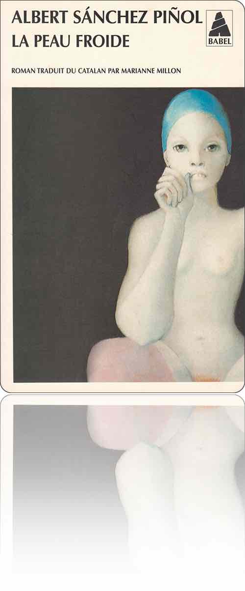 couverture dans les tons pastel représentant en buste une jeune femme nue qui se porte la main droite au visage