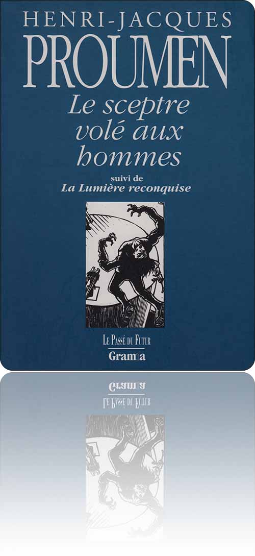 couverture représentant en noir et blanc un hyperanthrope qui décrit une immense courbe dans l'air