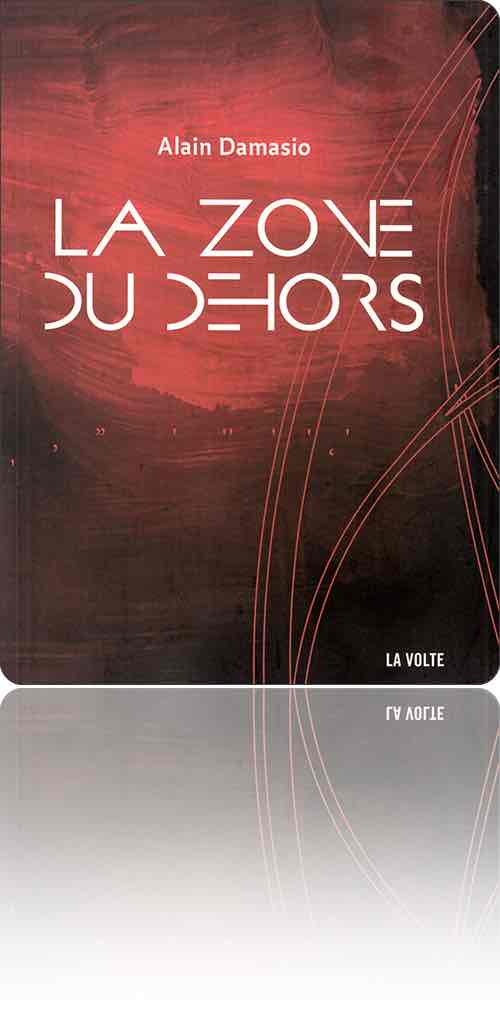 couverture typographique dans les tons de rouge évoquant une zone, au dehors