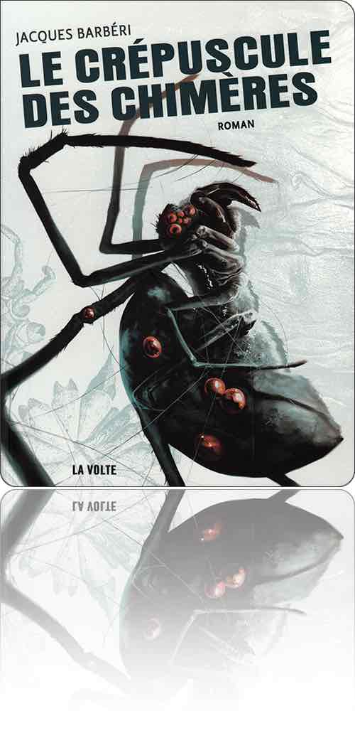 couverture représentant le gros plan d'une araignée debout en position d'attaque