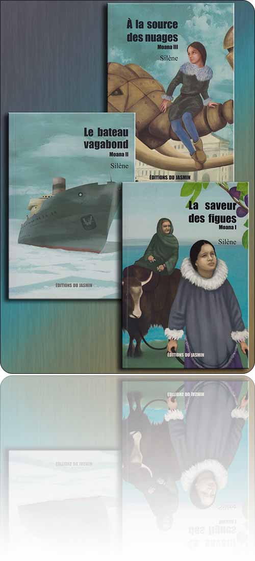 simulacre de couverture composite symbolisant un groupe de livres…