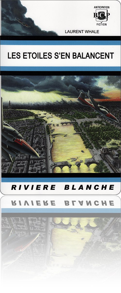couverture représentant deux avions de reconnaissance qui passent au-dessus d'une ville envahie par la végétation au bord d'une rivière dont tous les ponts sont en ruines