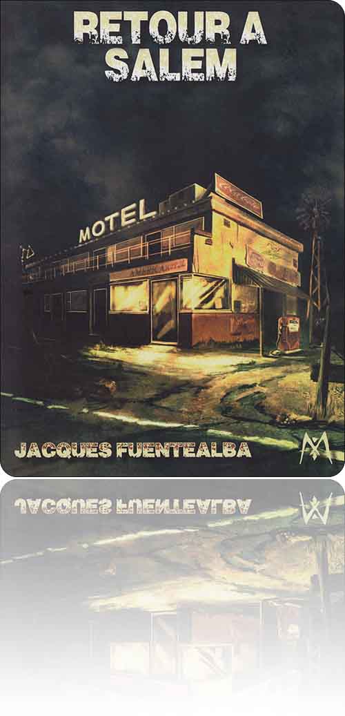 couverture représentant un motel éclairé dans la nuit