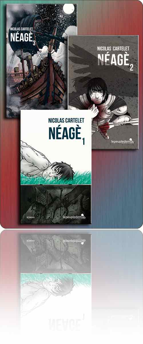 simulacre de couverture composite symbolisant un groupe de livres…