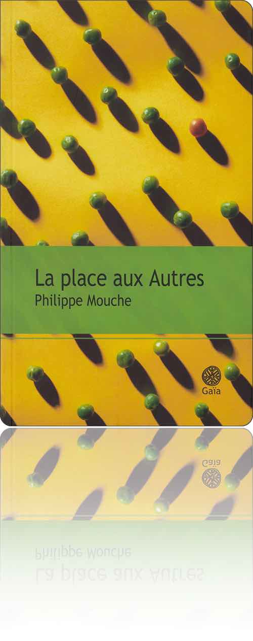couverture présentant la photographie d'une série de petits pois et de leur ombre portée sur fond jaune, un seul d'entre eux n'étant pas vert comme il se doit