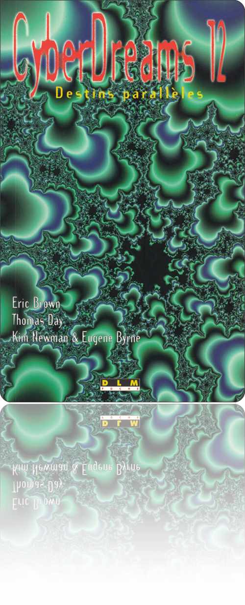 couverture non figurative dans les tons de vert composée d'un ensemble de fractales