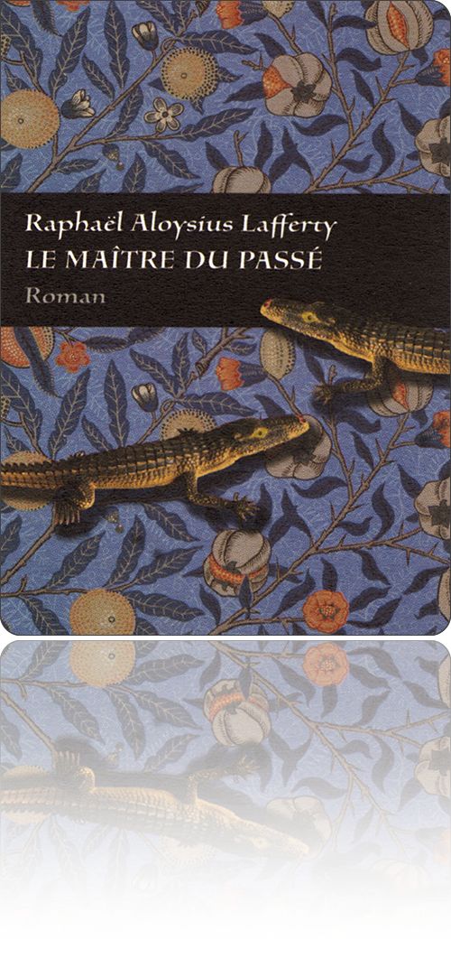 couverture reprenant le décor floral d'un papier peint de la fin du dix-neuvième siècle, à la surface duquel passent discrètement deux crocodiles