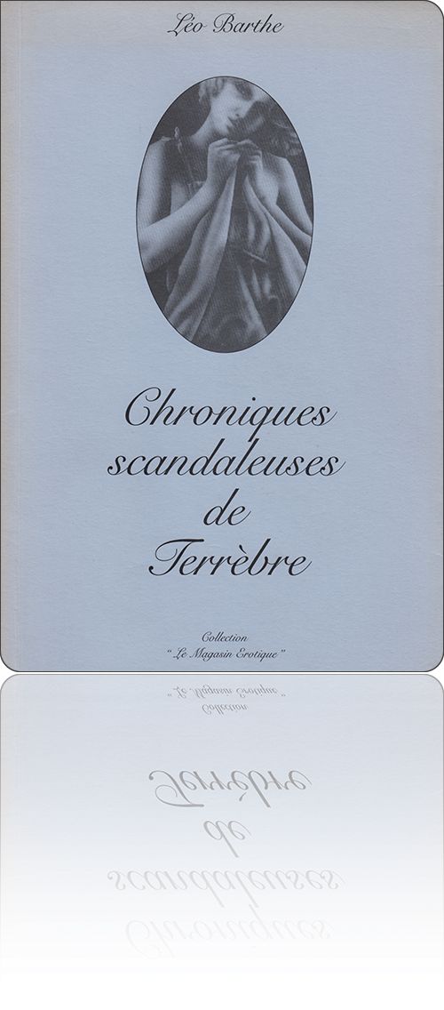 couverture représentant, si l'illustration était complète, qu'on retrouve à l'intérieur du livre, une femme qui soulève sa robe pour dévoiler son sexe