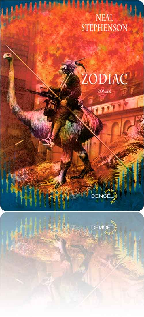 couverture dans les tons orange représentant un personnage à cheval sur une autruche, armé d'une lance et d'une mitrailleuse M 60