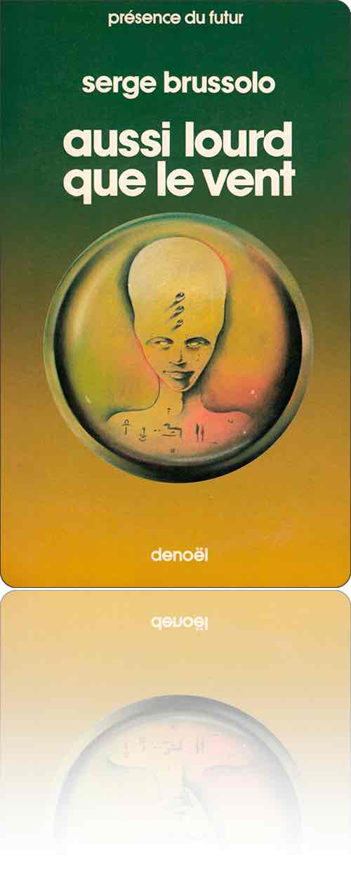 couverture dans les tons de vert représentant dans un cartouche circulaire une tête d'extraterrestre dolichocéphale