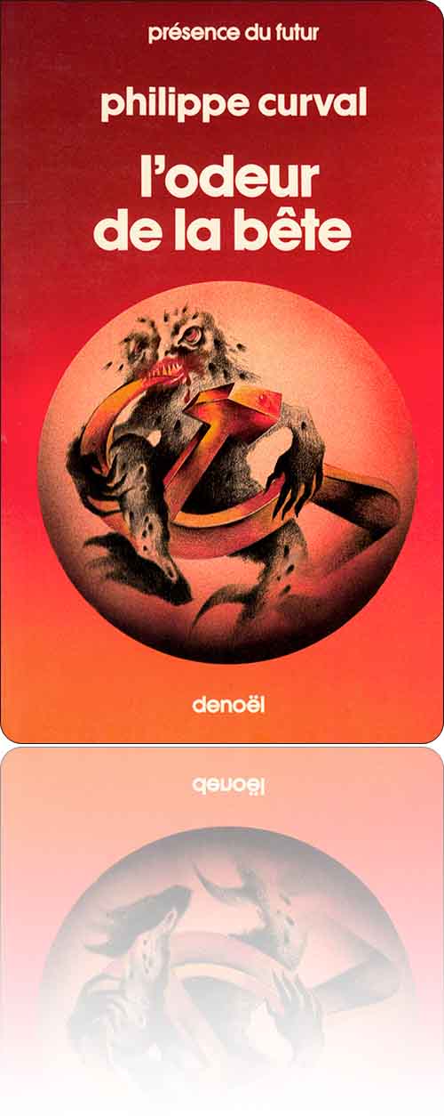 couverture dans les tons orange représentant un gremlin qui se délecte d'une faucille et d'un marteau à la sauce tomate