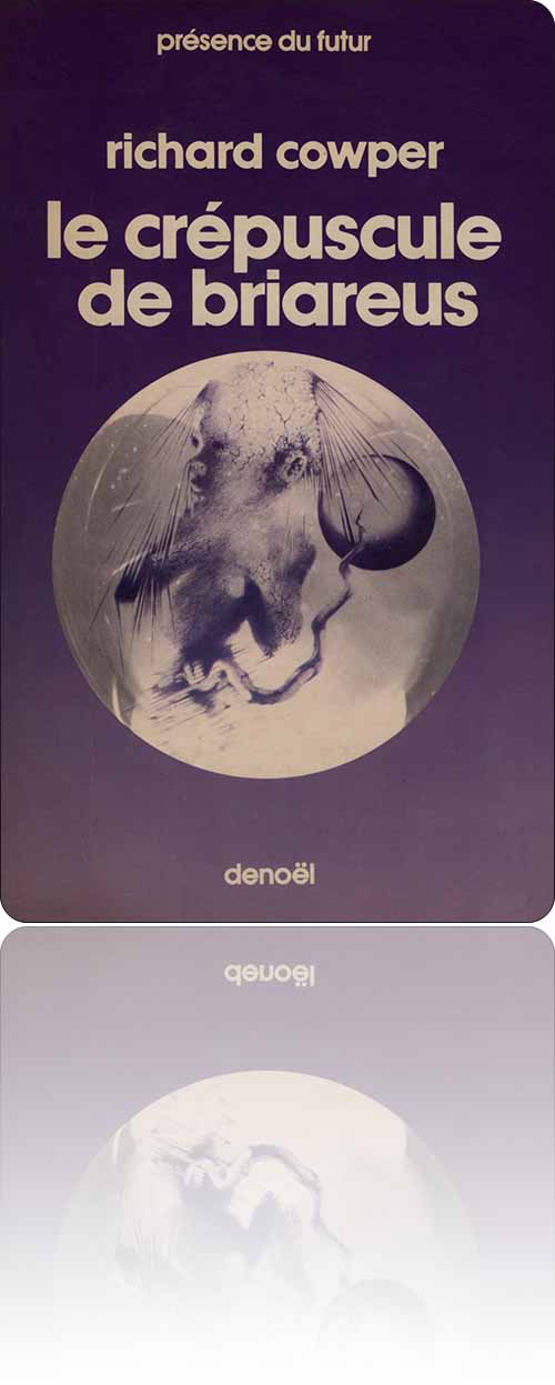 couverture dans les tons de violet représentant un fœtus lié à une sphère