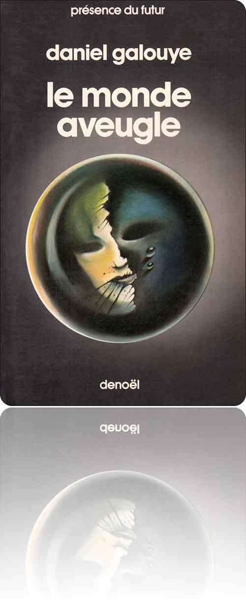 couverture dans les tons de gris représentant un demi-masque jaune recouvrant un visage qui lui est très semblable