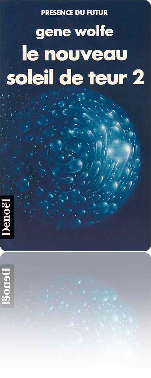 couverture peu figurative dans les tons de bleu évoquant un amas de planètes en orbite très rapprochée et en phase d'agglutination