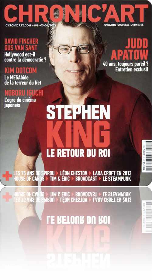 couverture présentant la photographie en buste de Stephen King vers 2013