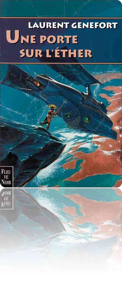 couverture dans les tons de bleu représentant un guetteur indien portant lance qui voit passer au-dessus de lui comme un sous-marin du ciel