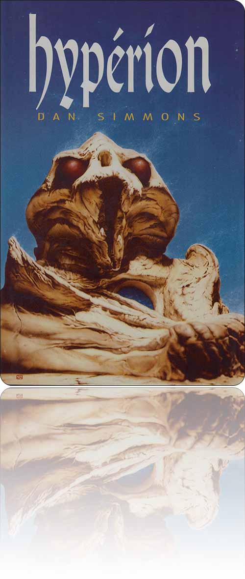 couverture sur fond bleu représentant le buste d'une créature des sables