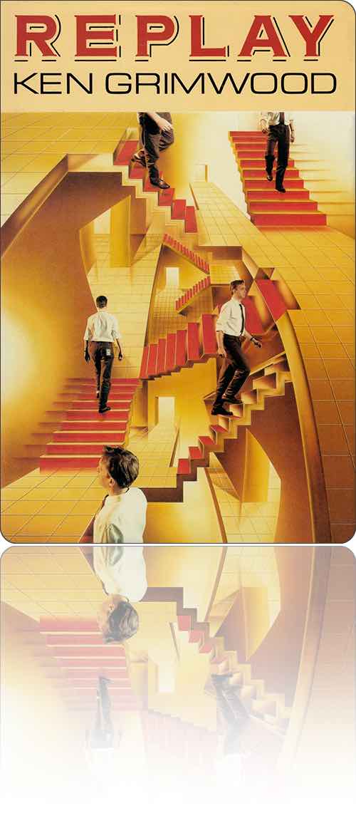 jaquette présentant la photographie d'un homme qui monte ou qui descend des escaliers projetés entre des espaces perpendiculaires