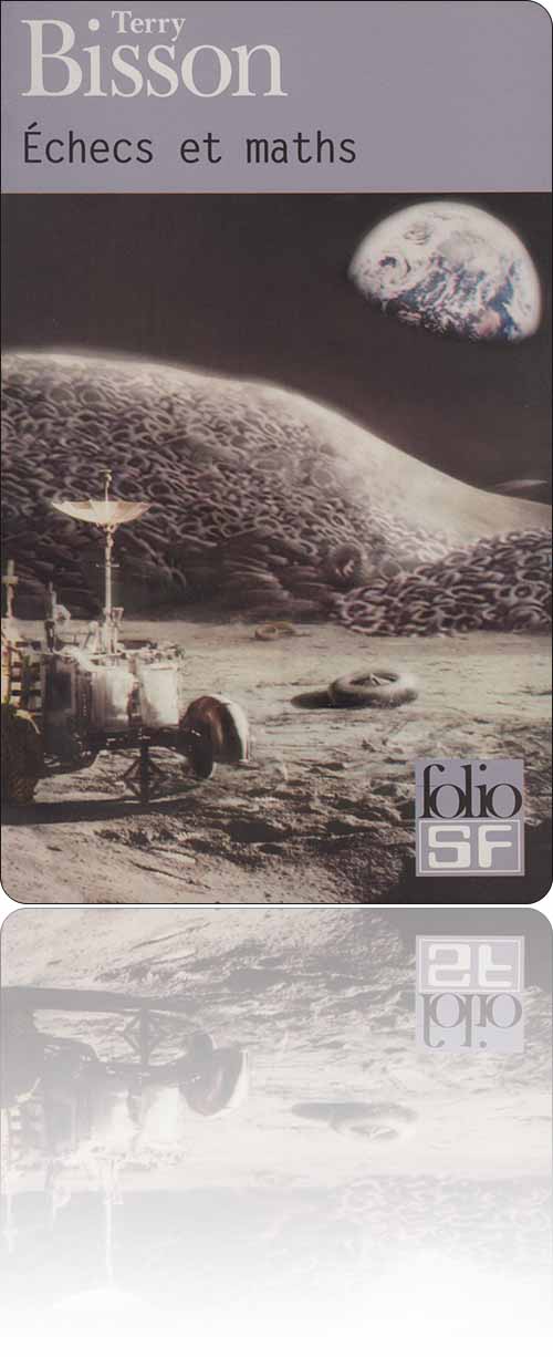 couverture dans les tons sépia représentant une décharge de pneus pour astromobile à la surface de la Lune
