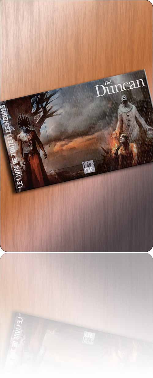 couverture dans les tons sombres représentant un démon au pied de son arbre tutélaire tandis qu'un Pierrot lunaire et son acolyte s'offrent à la pluie