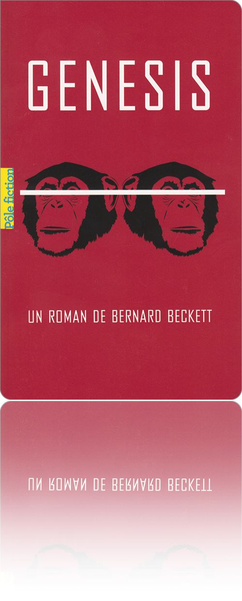 couverture dans les tons de rouge représentant deux têtes de singe dont les yeux sont barrés par une bande blanche comme pour en garantir l'anonymat