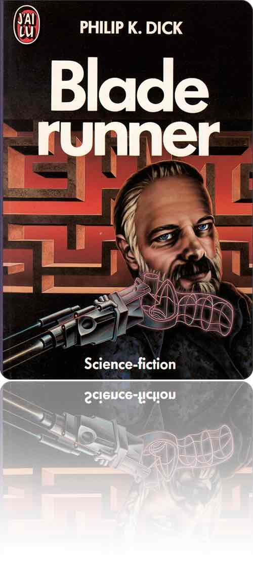 couverture dans les tons de marron représentant Philip K. Dick dont on suggère la nature androïde et labyrinthique
