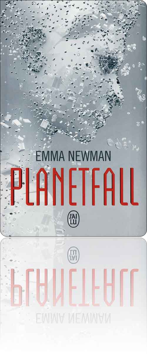 couverture dans les tons de gris représentant une envolée de débris dans le mouvement desquels apparaît un visage de profil