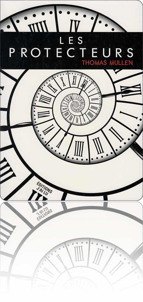 couverture en noir et blanc représentant une horloge dont le cadran serait une hélice sans fin