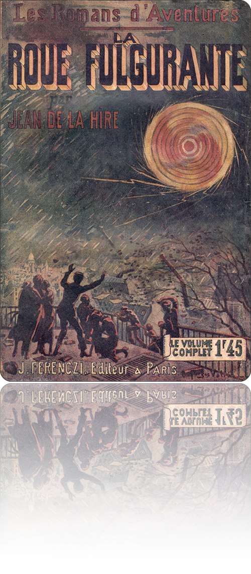 couverture représentant quelques personnages sur un toit en terrasse à Paris qui s'effraient devant un disque lumineux qui apparaît dans le ciel