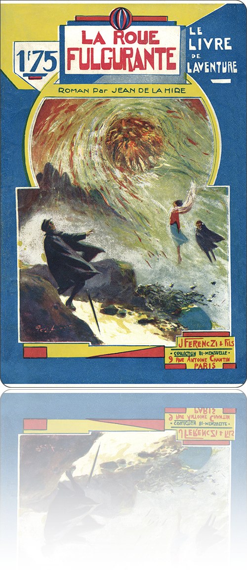 couverture représentant trois personnages qui sont aspirés par un disque qui apparaît dans le ciel