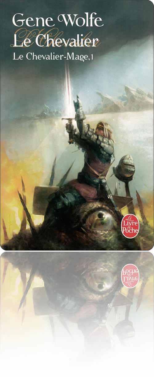 couverture dans les tons de jaune représentant un chevalier et sa monture cyclope cernés par des épieux qu'il cherche à repousser en brandissant son épée de lumière