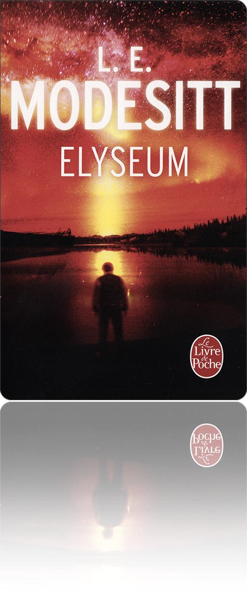 couverture dans les tons de rouge représentant un homme de dos face à une étendue d'eau où se reflète le soleil couchant