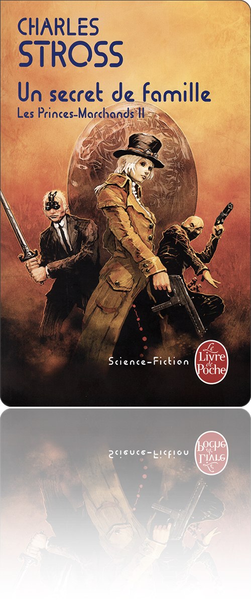 couverture représentant trois personnages dont les habits et les armes font dans l'anachronisme : redingote et pistolet-mitrailleur, costume deux pièces et épée, etc.