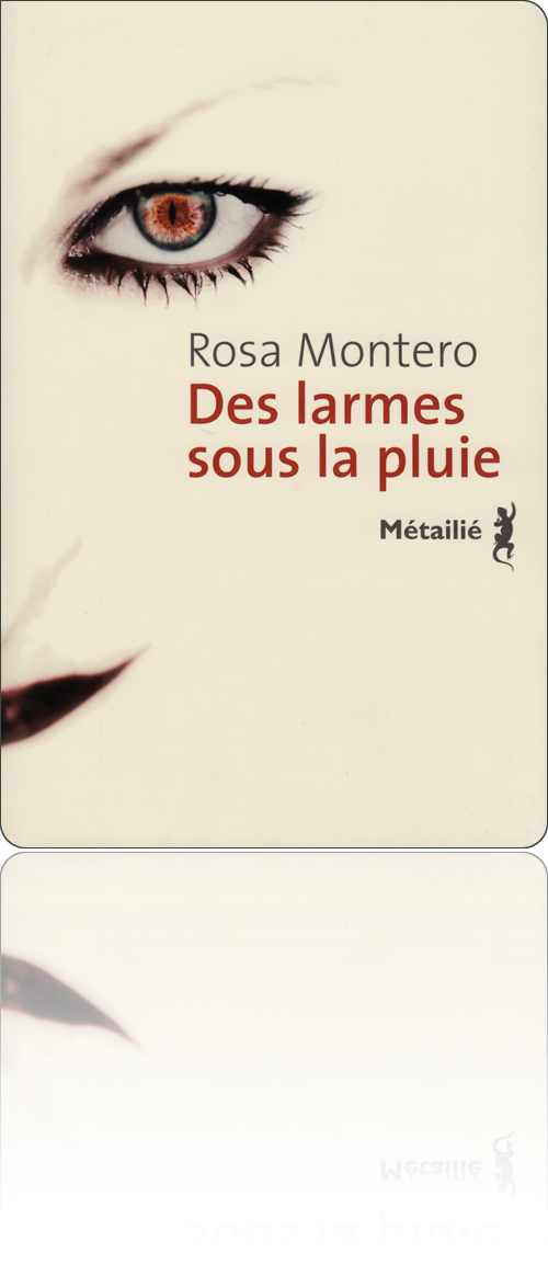 couverture dans les tons crème représentant un demi-visage féminin dont l'iris est fendu par une pupille verticale