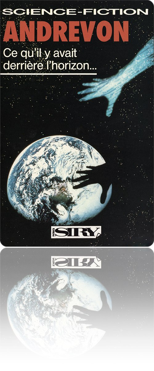 couverture représentant un avant-bras qui se tend dans l'espace vers la Terre, la main portant une ombre gigantesque à la surface