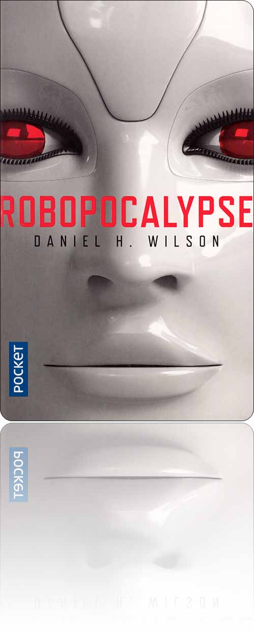 couverture représentant en gros plan le visage en plastique d'un robot humanoïde