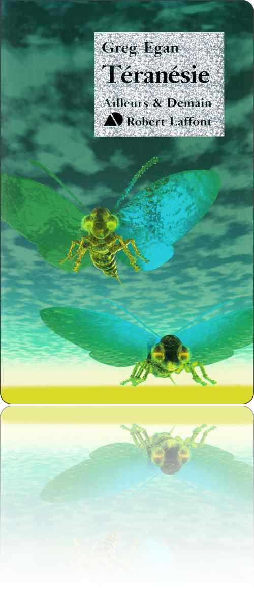 couverture dans les tons de vert représentant deux insectes dont le camouflage des ailes se distingue à peine sur le fond des nuages