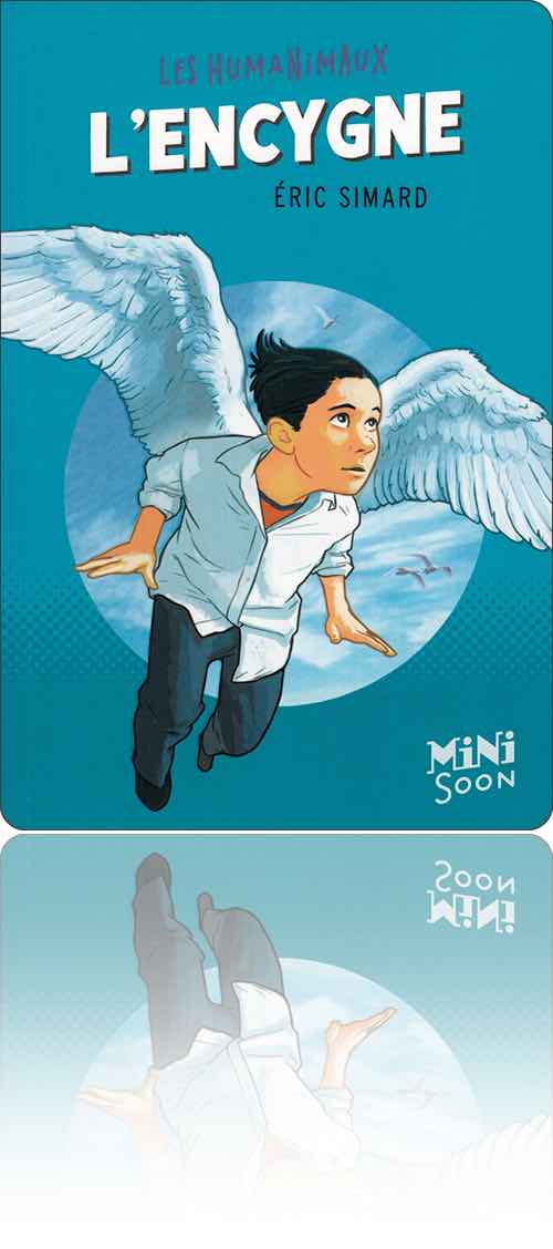 couverture dans les tons turquoise représentant un jeune garçon aux ailes déployées
