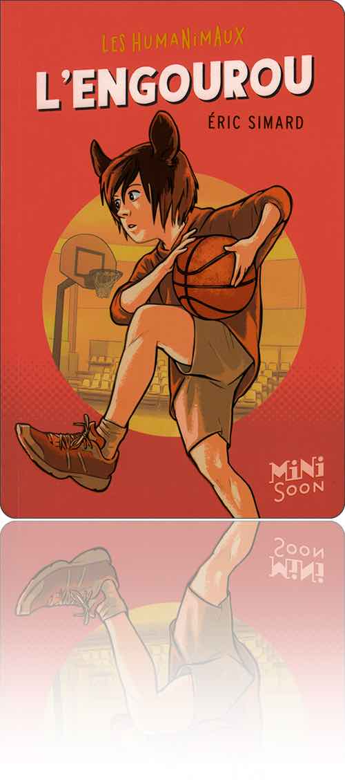 couverture dans les tons de rouge représentant un jeune basketteur à oreilles