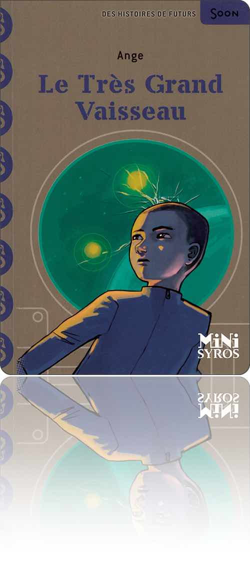 couverture dans les tons de bleu représentant un jeune garçon dos au hublot par lequel on aperçoit quelques étoiles
