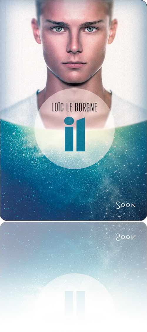 couverture dans les tons de bleu présentant la photographie angélique d'un jeune garçon blond aux yeux bleus