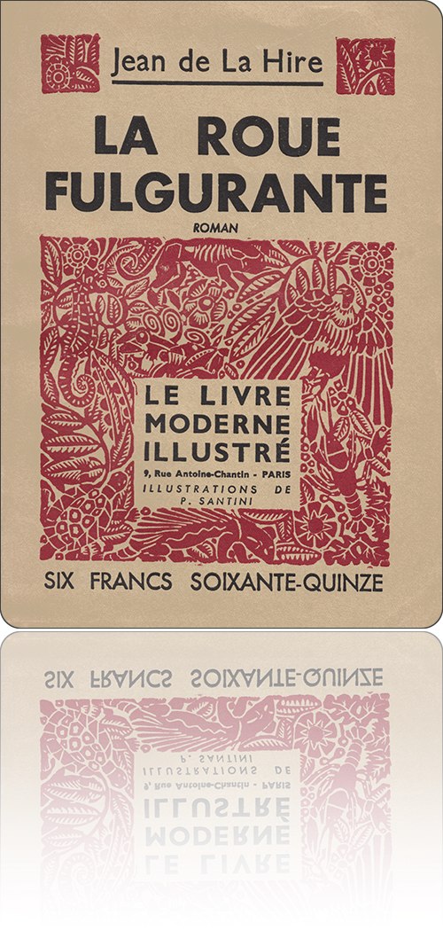 couverture dans les tons de rouge présentant une mosaïque animale et végétale