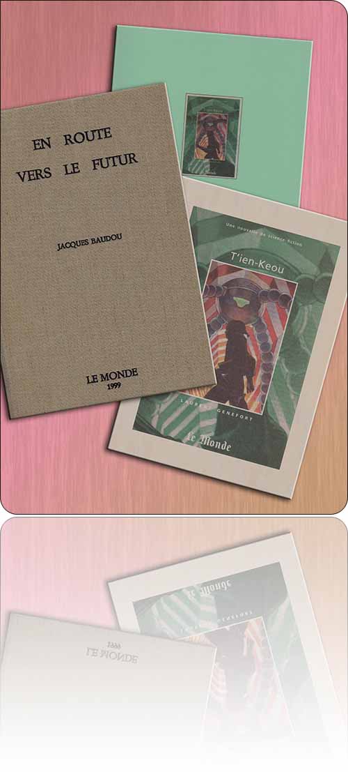 simulacre de couverture composite symbolisant un groupe de livres…