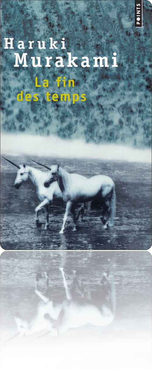 couverture dans les tons de bleu représentant deux licornes qui se promènent sur un rivage incertain