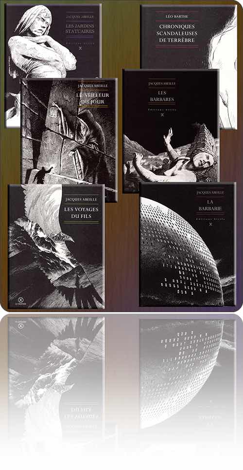 simulacre de couverture composite symbolisant un groupe de livres…