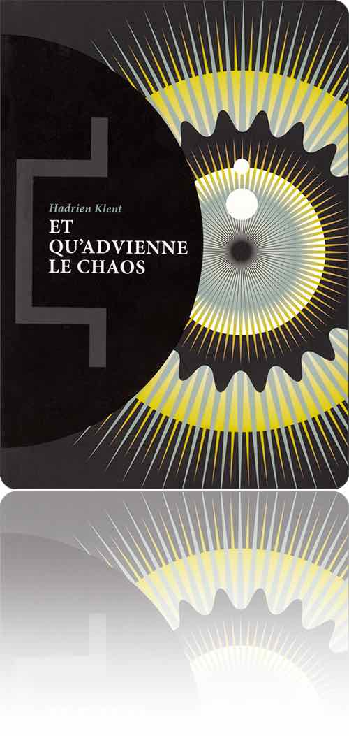 couverture non figurative présentant des roues de couleurs concentriques plus ou moins hérissées et qui pourraient symboliser une lumière s'échappant difficilement d'un trou noir…