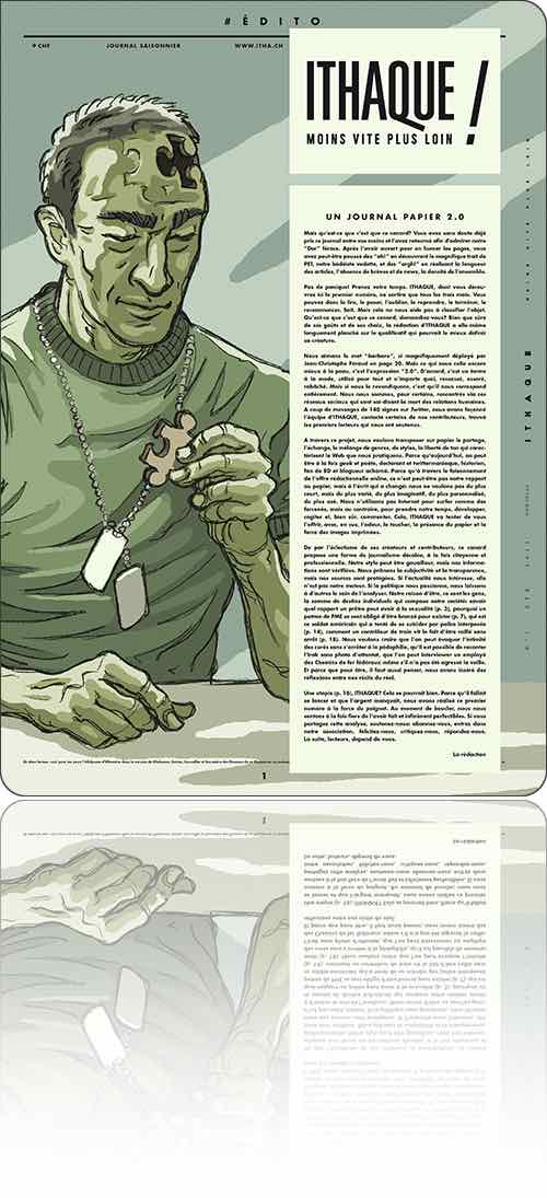 couverture dans les tons de vert représentant un soldat traumatisé ayant du mal à reconstituer le puzzle qu'est devenu son crâne