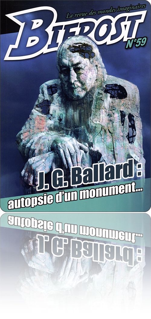 couverture représentant le buste minéralisé et un peu décrépit de J.G. Ballard